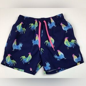 Chubbies Rooster pattern swim shorts men’s medium blue